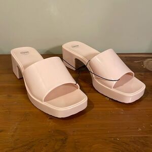 Urban Outfitters Pink Vista Jelly Platform Heeled Sandals